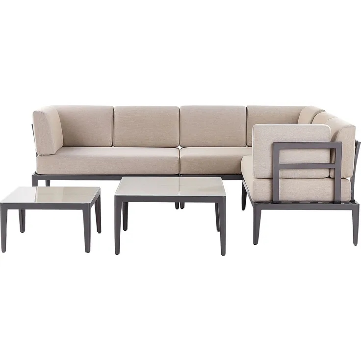 Ecksofa Lounge Set RIMA III Metall Beige
