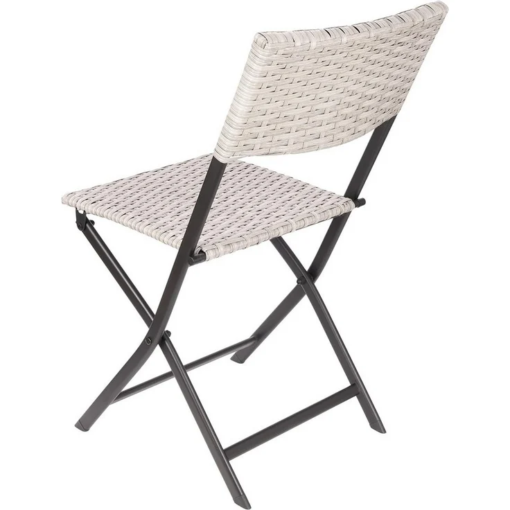 BRUBAKER Campingstuhl Lugano - Polyrattan Klappstuhl wetterfest und robust (Balkonstuhl klappbar, 2 St), Camping Stuhl für Garten Balkon Terrasse - Gartenstuhl - Grau Beige – Bild 3