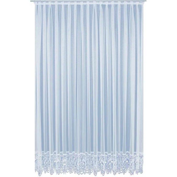 Wirth Gardine Elena (1 St), Faltenband, halbtransparent, Sablé, Store veredelt mit echter Plauener Spitze Stickerei, gerade – Bild 4