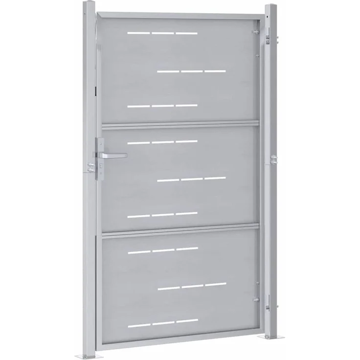 vidaXL Gartentor mit Schloss, Edelstahl silber, 85 x 120 cm – Bild 6