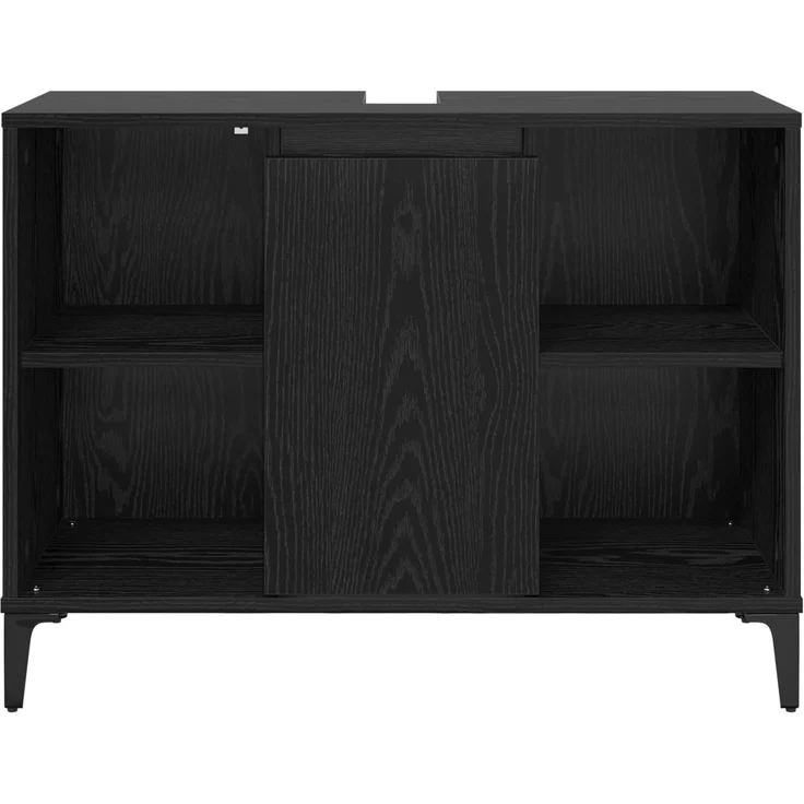vidaXL Waschbeckenunterschrank Schwarz Eichen-Optik 80 x 33 x 60 cm 881275 – Bild 6