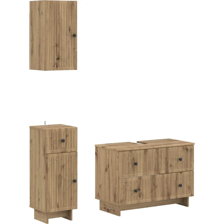 vidaXL 3-teiliges Badezimmer-Schranksystem EDE Artisan-Eiche 3417746 – Bild 2