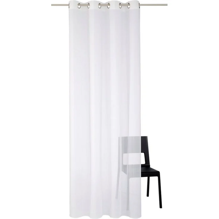 Wirth Gardine Manuela (1 St), Ösen, halbtransparent, Voile, Fertig-Store mit Metallösen nach Maß – Bild 2