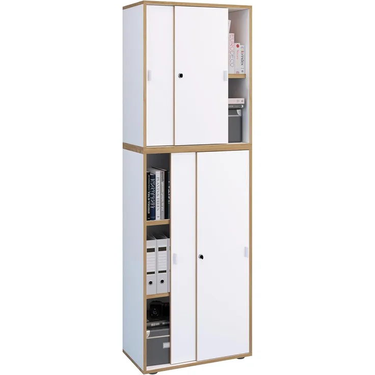 VCM Büroschrank Salia 920805 Weiß H. 183 x B. 60 x T. 33 cm