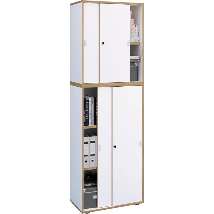 VCM Büroschrank Salia 920805 Weiß H. 183 x B. 60 x T. 33 cm