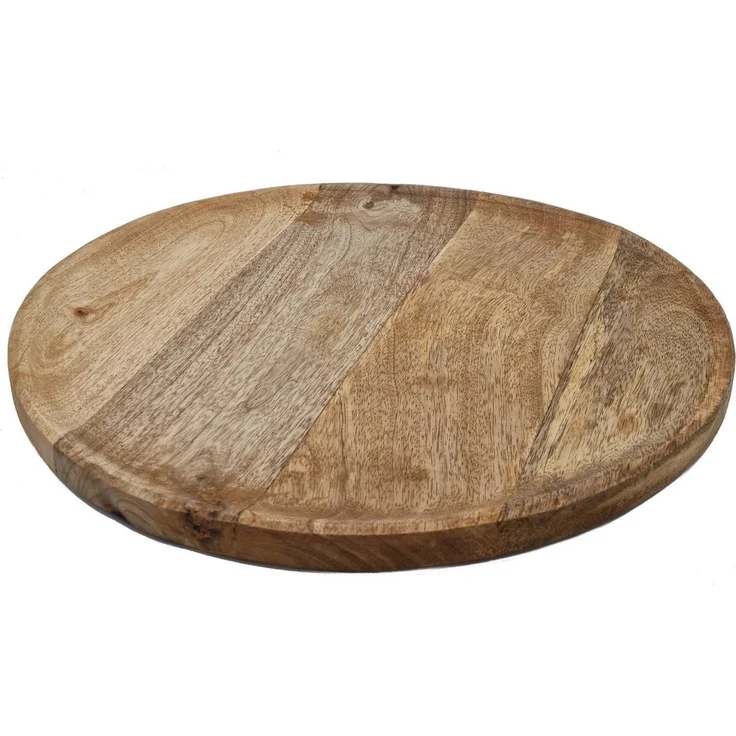 Spetebo Tablett Mango Holz Tablett massiv - Ø 38 cm, Mango Holz, (Stück, 1-tlg, Serviertablett), Deko Teller zum Präsentieren und Dekorieren – Bild 3