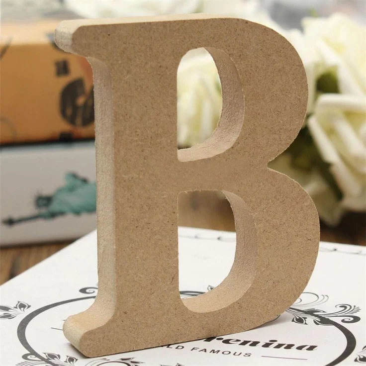 Freeas Naturholzfarben Holzbuchstaben 8 cm für Wanddeko & Basteln (B) | Buchstaben Holz zum Selberbemalen für DIY-Bastelprojekte, Kinderzimmer, Geburtstage, Hochzeitsfeiern und Namensschild-Deko