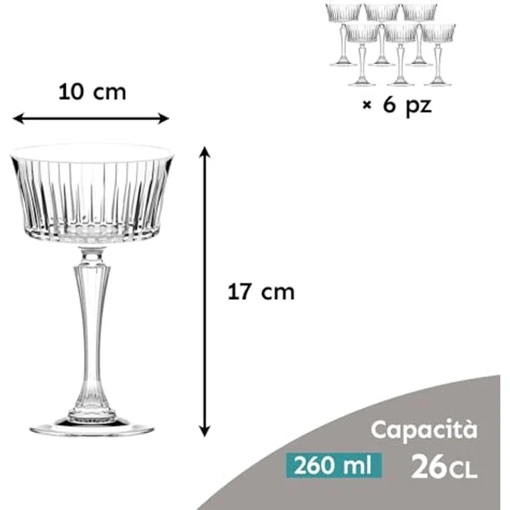 RCR Sektglas RCR Timeless Champagnerschale 6er Set, Kristallglas – Bild 2