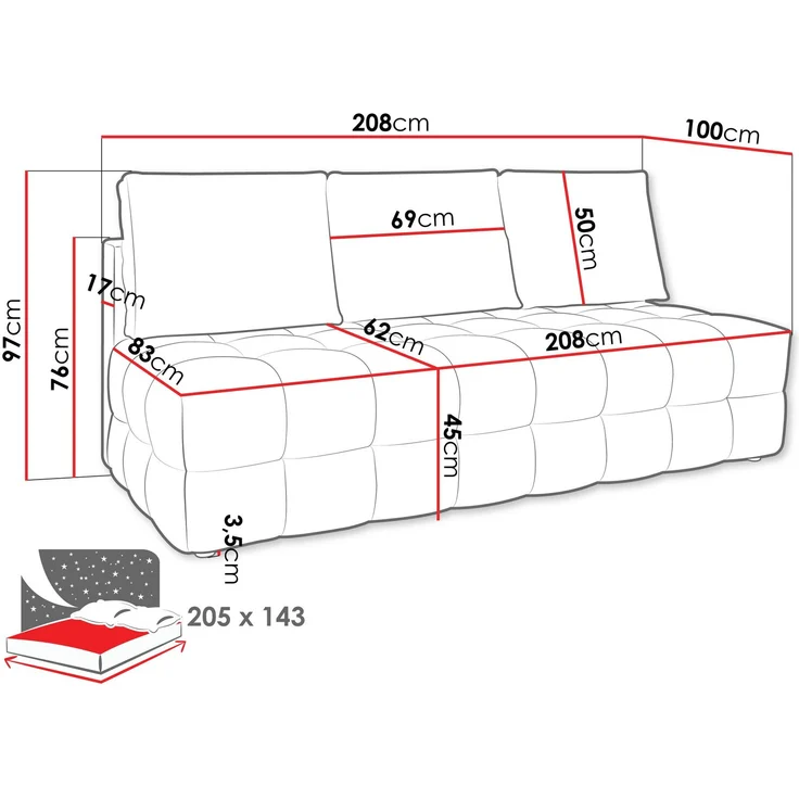 Schlafsofa Seuga (Farbe: Velo 623) – Bild 5