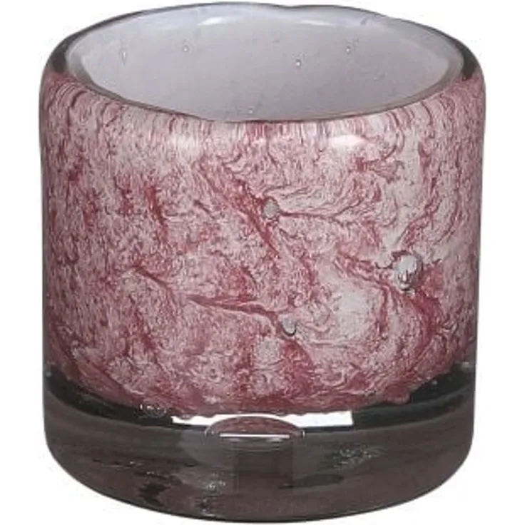 Mica Glas Vase Estelle zylinder hellrosa, 8 x 8,5 cm