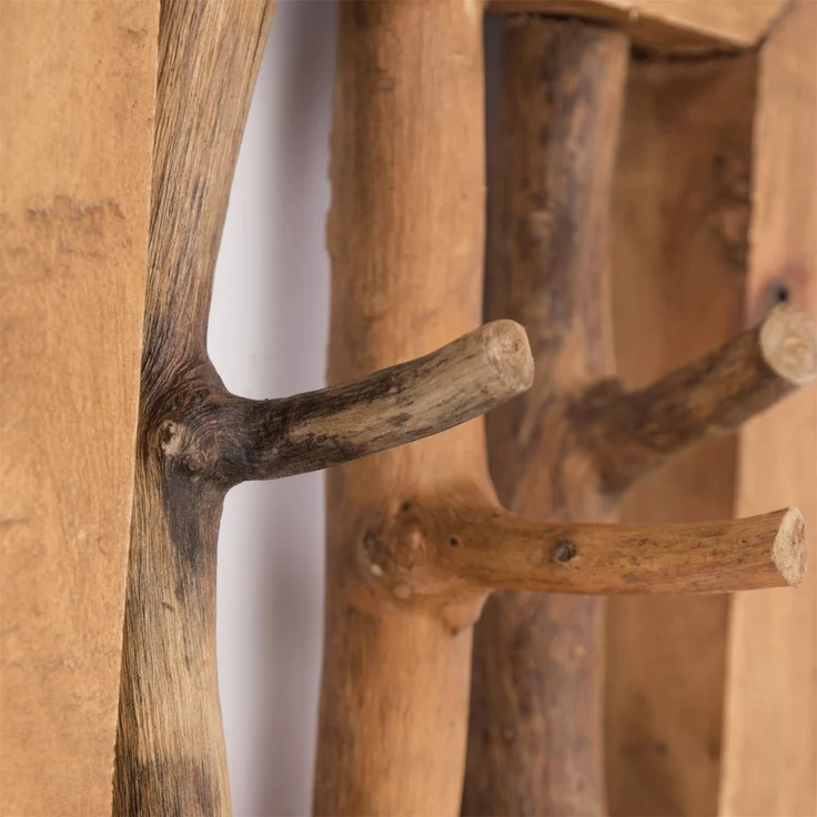CREEDWOOD Wandgarderobe WANDGARDEROBE "LEONOR 25", Altholz massiv, 3 Haken, Äste Hakenleiste – Bild 5