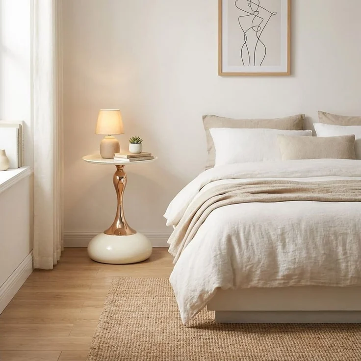 ANYSUN Couchtisch Rund Kaffeetisch, Beistelltisch Metall Kleiner Wohnzimmertisch (Einzelmöbel – runder Couchtisch, runder Couchtisch), kompakter Metalltisch in Schwarz-Gold für Schlaf- und Wohnzimmer – Bild 4