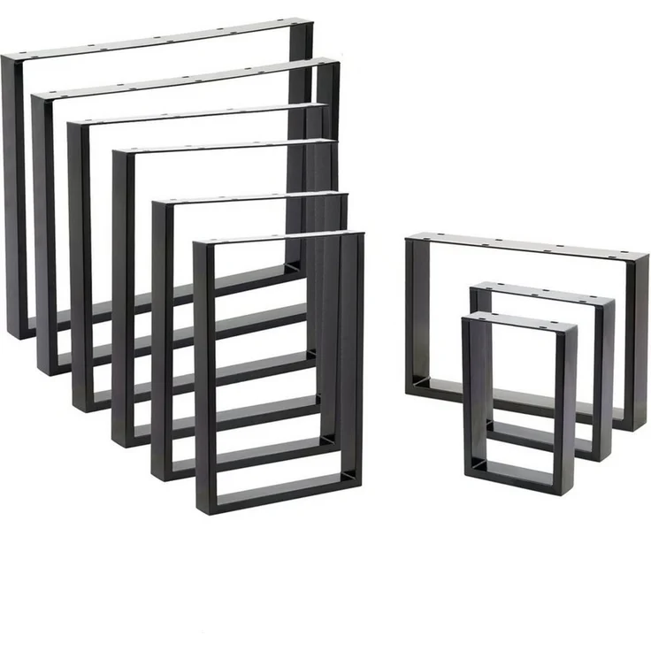 VENDOMNIA Möbelkufe Tischgestell - 2er Set, aus Stahl, Größenwahl, (Schwarz, Grau oder Industrial, Tischbeine, Tischkufen, Metall Kufengestell, Tischuntergestell) – Bild 1