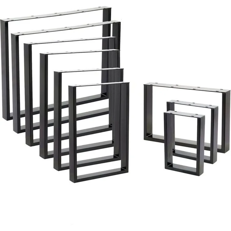 VENDOMNIA Möbelkufe Tischgestell - 2er Set, aus Stahl, Größenwahl, (Schwarz, Grau oder Industrial, Tischbeine, Tischkufen, Metall Kufengestell, Tischuntergestell)