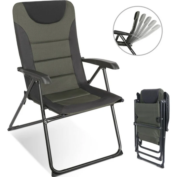 HOMECALL Campingstuhl Gartenstuhl Anglerstuhl Faltsessel Klappstuhl für Wohnwagen Outdoors (1 St), 5 fach Verstellbarer Rückenlehne, Hochlehner, Gepolsterter, bis 150kg – Bild 1