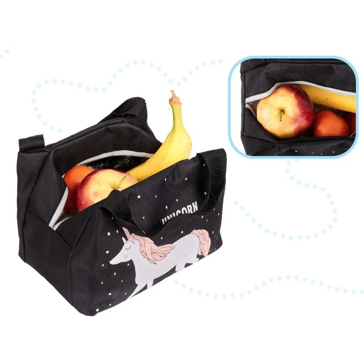 LA CUTE Lunchbox Isoliertasche Einhorn Kinder Thermotasche faltbar für Lunch & Snacks, (Einzelne Isoliertasche für Frühstück, Mittagessen oder Snacks, Kompakte Einzeltasche für Frühstück, Lunch oder Snacks unterwegs), Leichte, faltbare Isoliertasche fü... – Bild 4