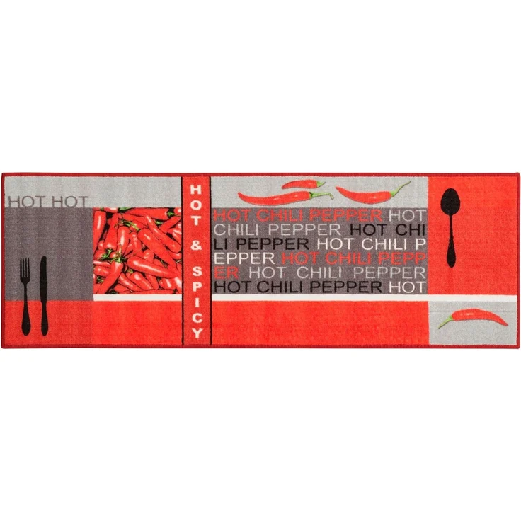 Andiamo Küchenläufer Hot Pepper, rechteckig, Höhe: 5 mm, Motiv Peperoni/Chili, Küche, waschbar, Kundenliebling – Bild 2