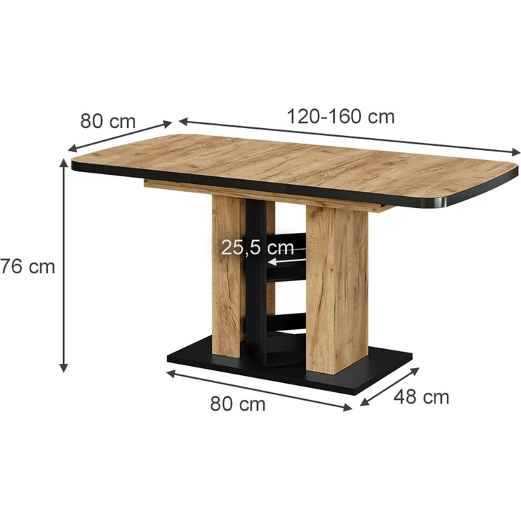 Esstisch Fenaro Goldkraft Eiche 120 x 80 cm Vicco – Bild 2