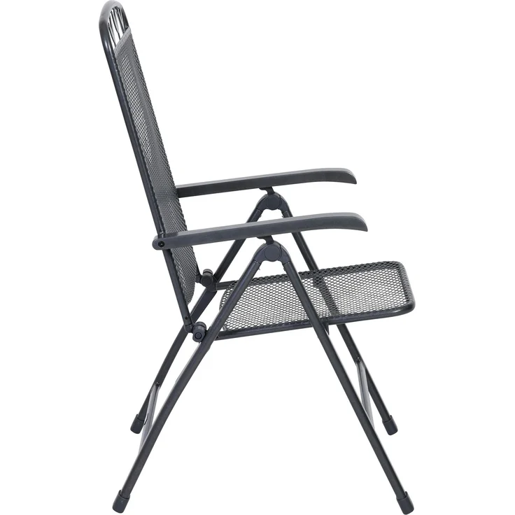 greemotion Klappstuhl Toulouse klappbar wetterfest verstellbar Gartenstuhl Balkonstuhl 58x108x64 cm eisengrau – Bild 3