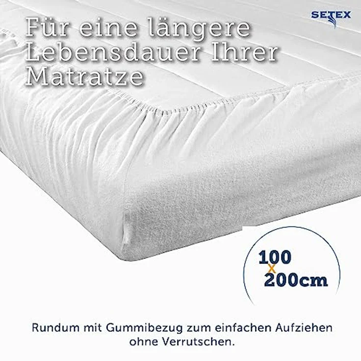 SETEX Spannbettlaken Feinbiber in Gr. 70x140, 90x200, 140x200 oder 180x200 cm, Feinbiber, Gummizug: rundum, (1 Stück), für Matratzen bis 23 cm Höhe, Winter, Bettlaken – Bild 4