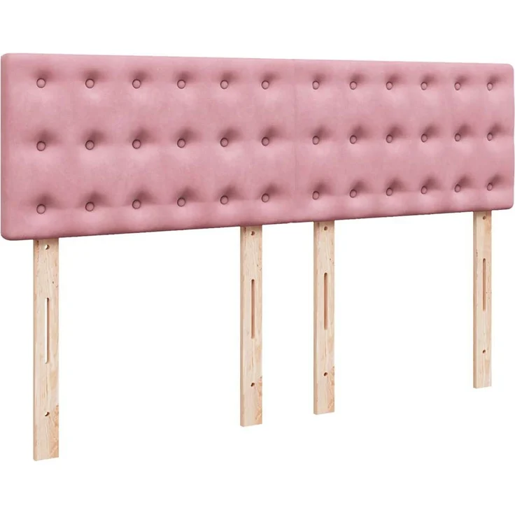 vidaXL Boxspringbett mit Matratze Rosa 140x200 cm Samt 3290075 – Bild 12