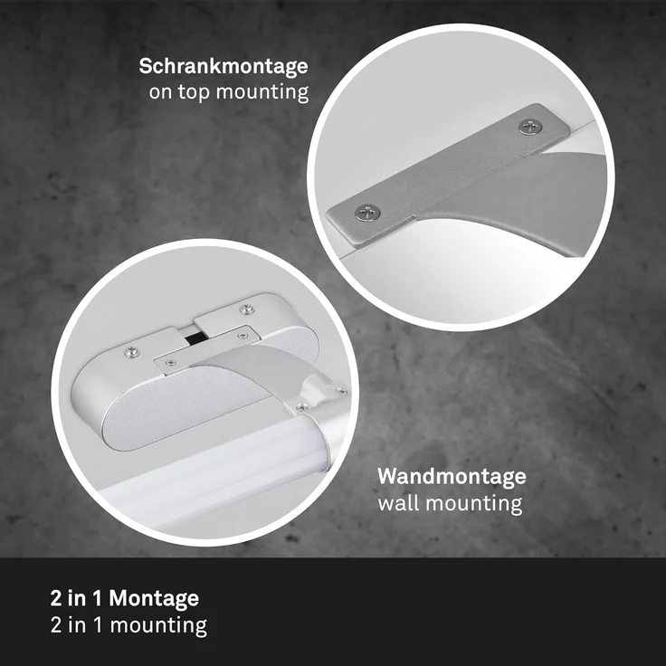 Briloner Leuchten Wandleuchte 2131014, LED fest integriert, 2700K - Extra-Warmweiß, Spiegelleuchte, neutralweiß, 4000K, IP44, chrom, 40 cm – Bild 3