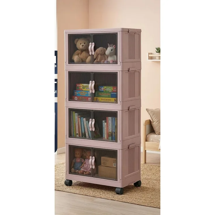 Mehrzweckschrank, 56 x 127 x 56 cm, 100% Kunststoff, pulverfarben | Vielseitige Aufbewahrungslösung für Zuhause und Büro
