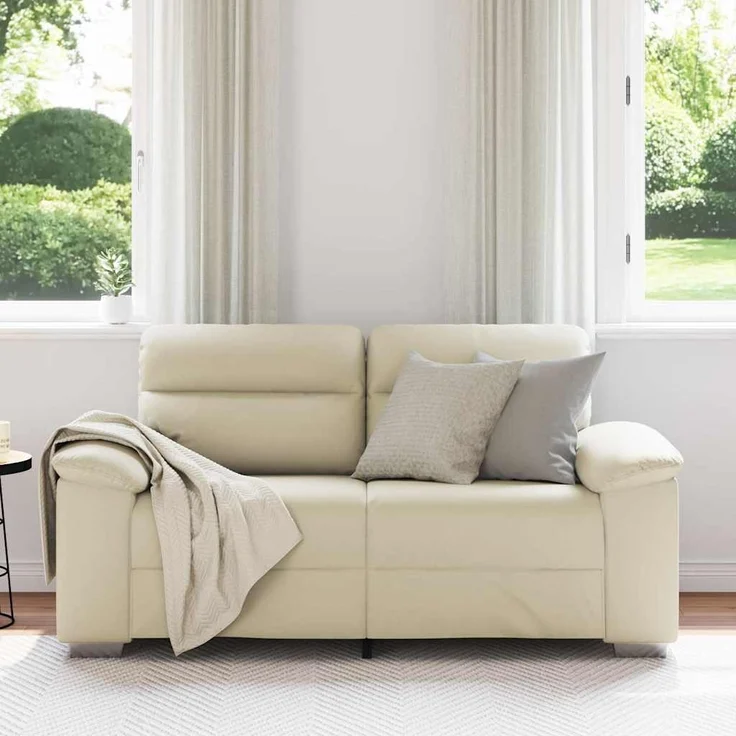 vidaXL 2-Sitzer-Sofa Creme 160x81x84 cm Kunstleder 4105333 – Bild 2