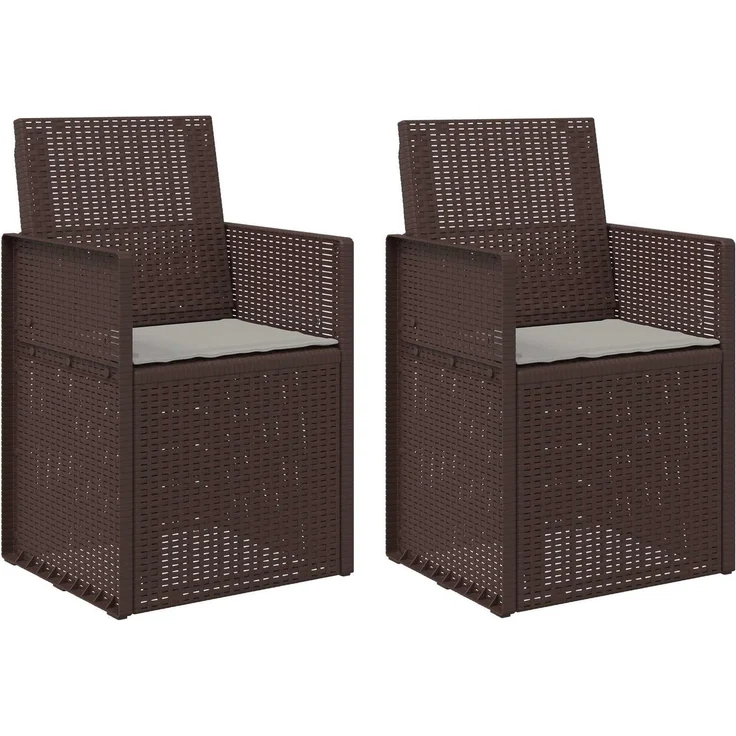 vidaXL Garten Esszimmerstühle 2 stk. Braun und Hellgrau PP 899992 – Bild 2