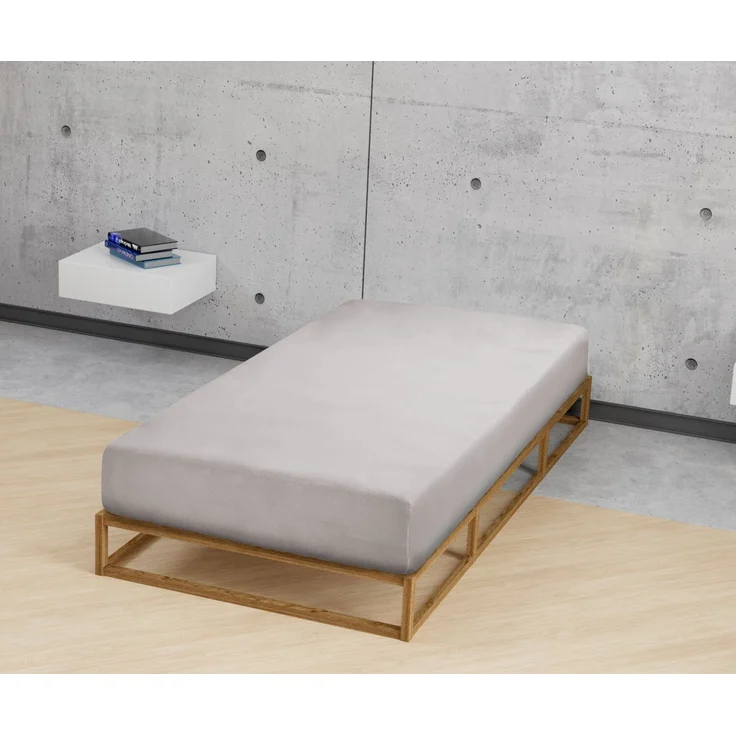 biberna Frottee-Stretch-Spannbetttuch 0012344, sturmgrau, 1x 180x200 cm - 200x200 cm – Bild 3