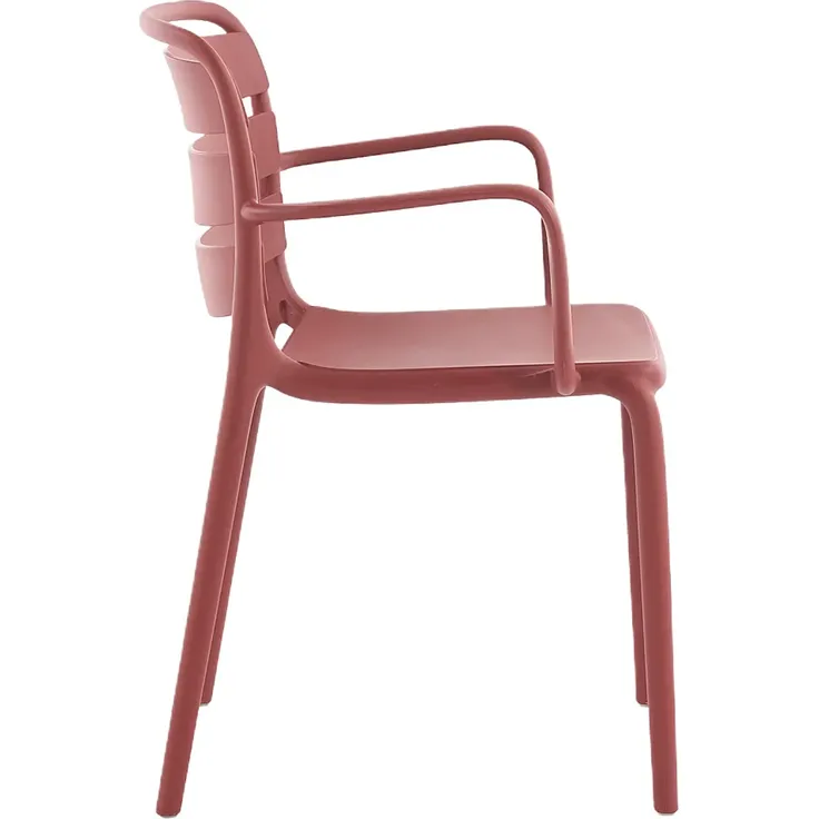 Vente-unique - MOAH Gartenessgruppe Plastik RotWeiß - B 56,5 cm80,5 cm x H 81 cm77 cm x L 60 cm90,5 cm – Bild 5