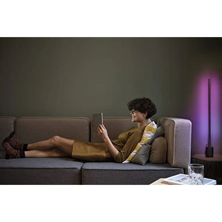 Osram SMART+ WIFI LED Eck-Stehleuchte, schmal, schwarz, 8W, 540lm, regulierbares Weiß- & Farblicht, dimmbar, DIY- & Musikrhythmusfunktion, lange Lebensdauer, App-steuerbar, 2700-6500K – Bild 2
