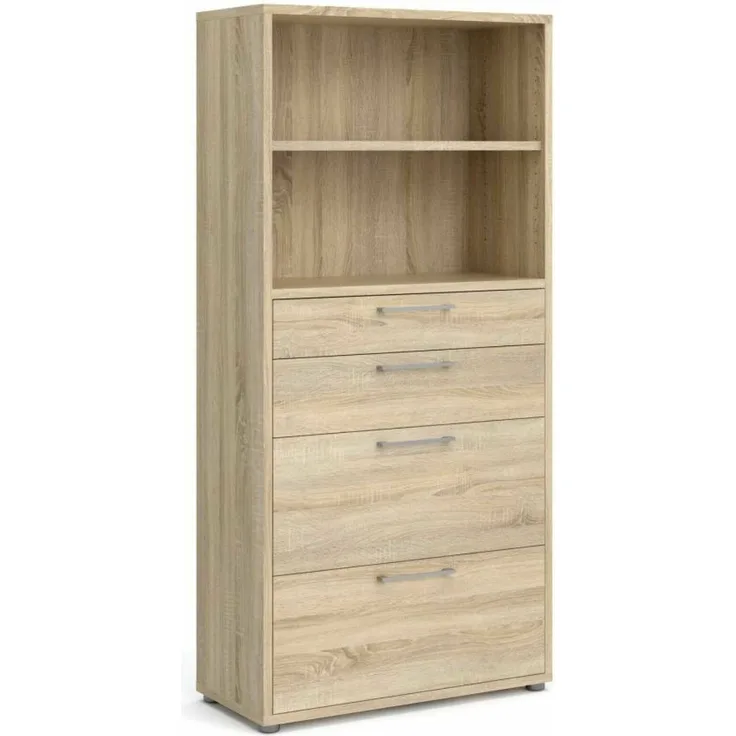 Dmora Kommode Ciudad, Wohnzimmerbuffet, Wohnzimmer-Sideboard, Moderne Küchen-Speisekammer, 89x40 h186 cm, Eiche