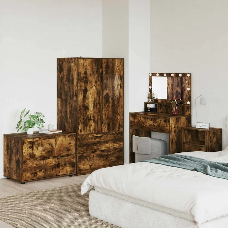 vidaXL Aufbewahrungsschrank 80 x 48 x 57 cm Holzwerkstoff Räuchereiche 888822 – Bild 1