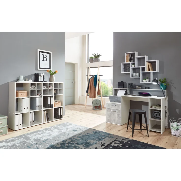 Wandregal >LAURIO 2< in Brillantweiß - 81,2x94,3x15,7cm (BxHxT) – Bild 4