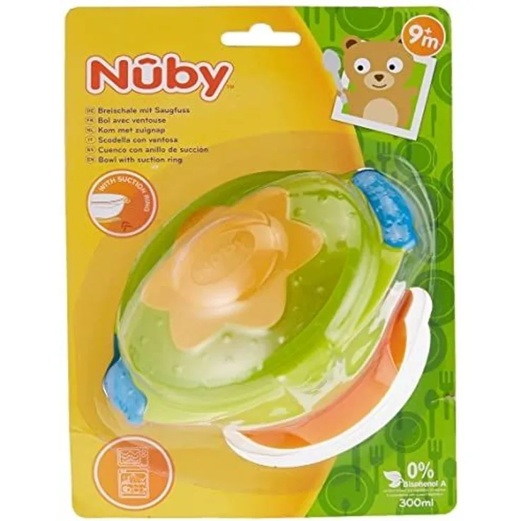 Nuby Mikrowellengeeignete Breischale mit Deckel und rutschsicherem Fuß