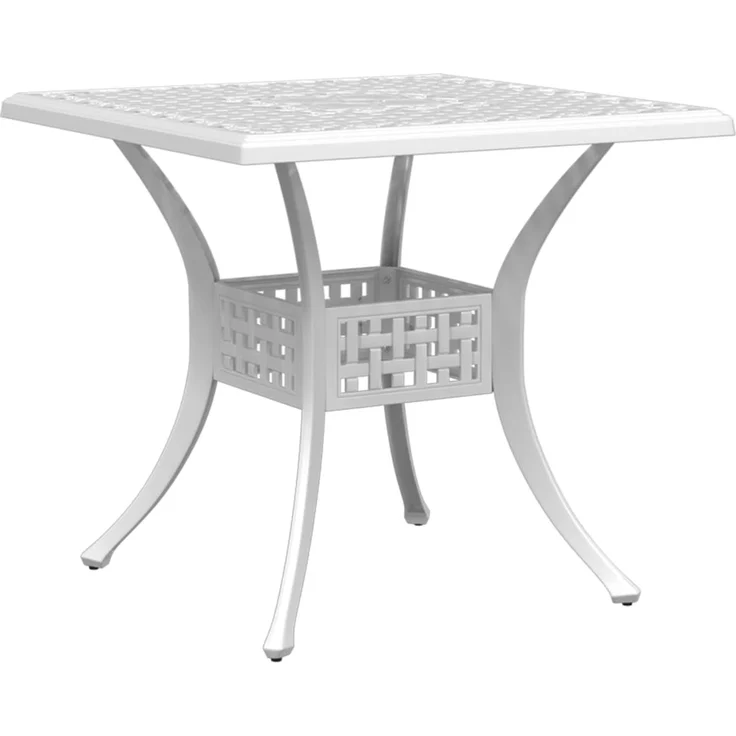 Gartentisch, Balkontisch, Beistelltisch Weiß 80x80x75 cm Aluminiumguss – Bild 7