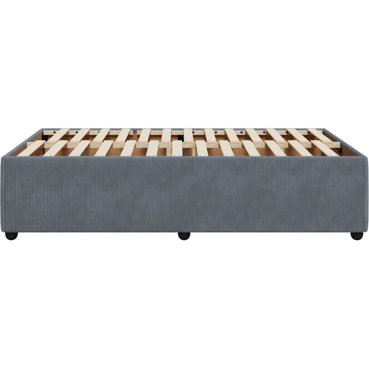 vidaXL Bettgestell ohne Matratze Dunkelgrau 120x190 cm Samt 3284995 – Bild 5