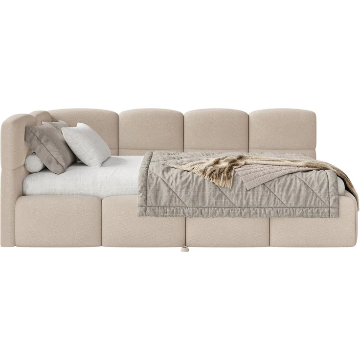 Selsey 'Cloudy' Polsterbett, Chenille Beige, 170x185 cm, links – Bild 7