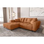 99rooms Massimo Ecksofa Strukturstoff NEVE Rostfarben mit Schlaffunktion Links