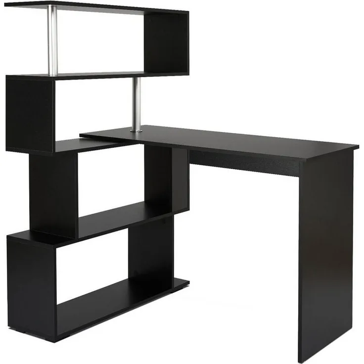 Mondeer Eckschreibtisch Schreibtisch, drehbarer Computertisch, mit Regal