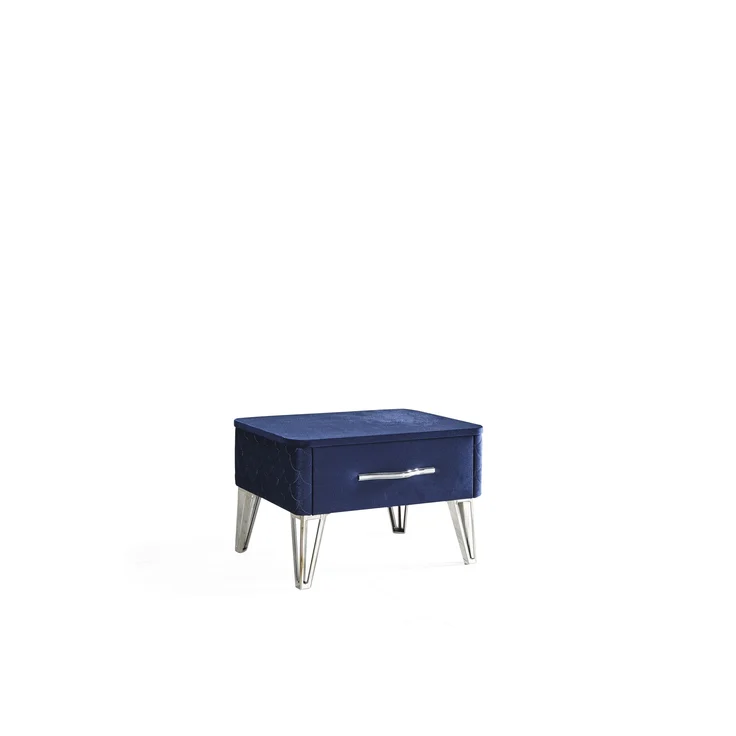 Schlafzimmer-Set "Elara" – Bett mit Bettkasten und Matratze , Nachttisch, Bettbank-Blau – Bild 12