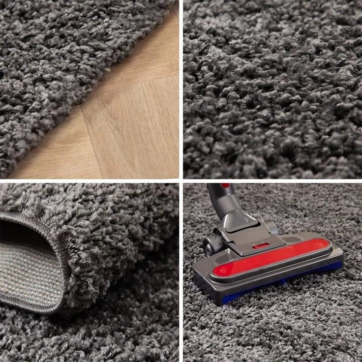 SIMPEX24 Teppich Unicolor - Einfarbig, Rund, Höhe: 30 mm, Einfarbig Shaggy Teppich Wohnzimmer Langflor Versch. Farben und Größen – Bild 2