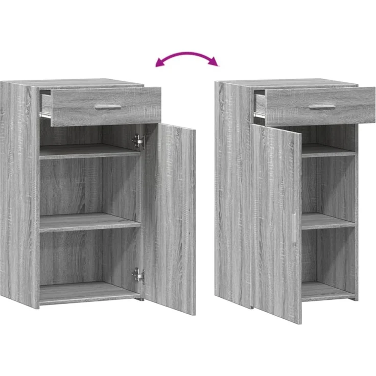 vidaXL Sideboard Grau Sonoma 50x42,5x93 cm Holzwerkstoff 846297 – Bild 7