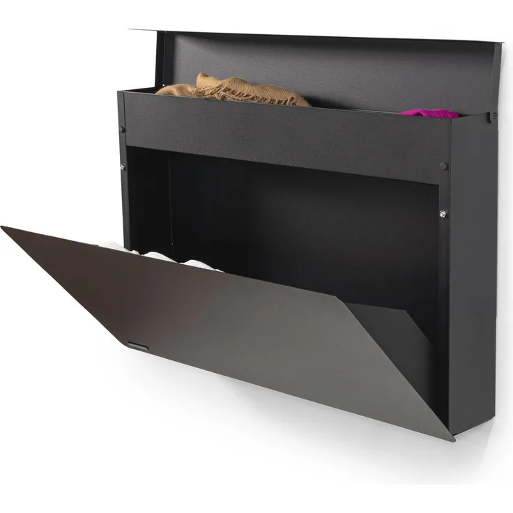 Spinder Design LUIGI Schuhschrank Stahl Minimalistisch Schwarz 78,1x12,6x48,3 cm