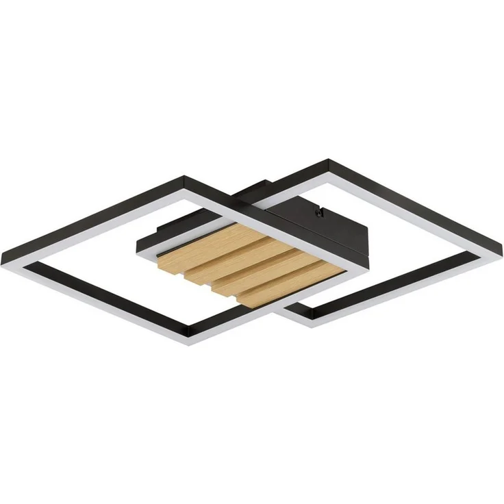 Brilliant LED Deckenleuchte Kaleo, LED fest integriert, Warmweiß, 37,5 x 37,5 cm, 3400 lm, 3000K, schwarz, Holzdekor – Bild 3