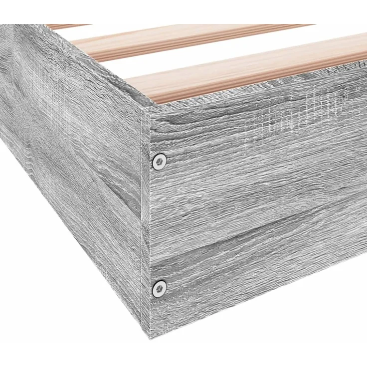 vidaXL Bettgestell Grau Sonoma 200x200 cm Holzwerkstoff 841998 – Bild 3