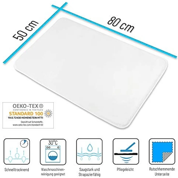 Sanilo Badematte Kuh, rutschhemmend, waschbar, schnelltrocknend, Polyester, rechteckig, sehr weich, hochwertig & modern, 50 x 80 cm oder 70 x 110 cm – Bild 3
