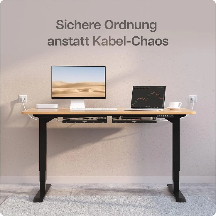 Desktronic Kabelkanal Schreibtisch, 2x43cm, Hochwertiger Stahl, Kabel Organizer für Kabelführung Schwarz – Bild 9