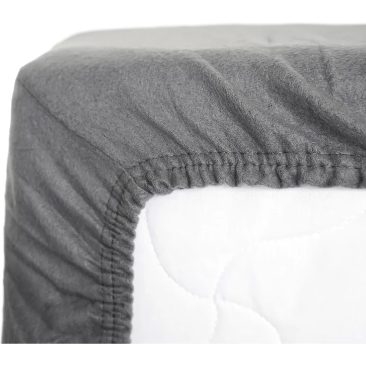 Thermofleece Spannbettlaken 90-100 x 200 cm + 30 cm mit Rundumgummizug - 125 gsm Anthrazit – Bild 3